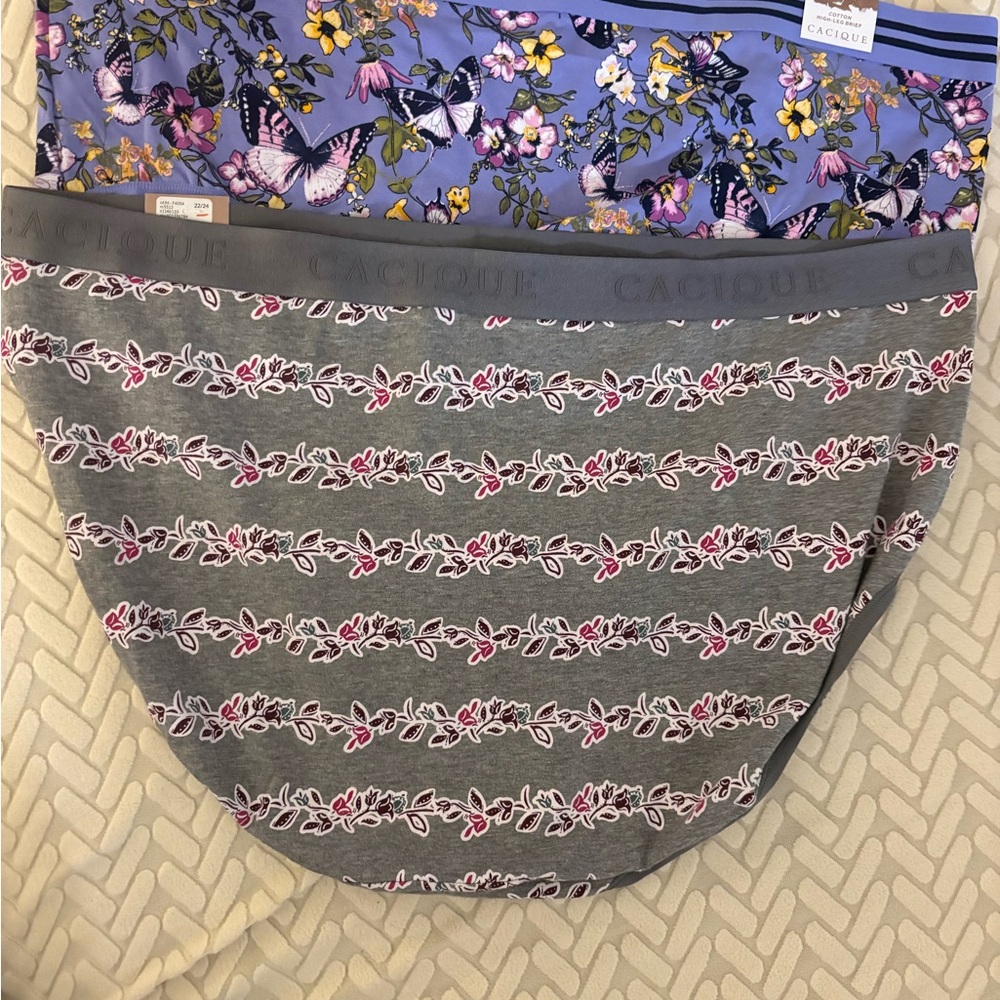Cacique Purple and Gray High-Leg Briefs (2 pair bundle) NWT - Picture 3 of 4